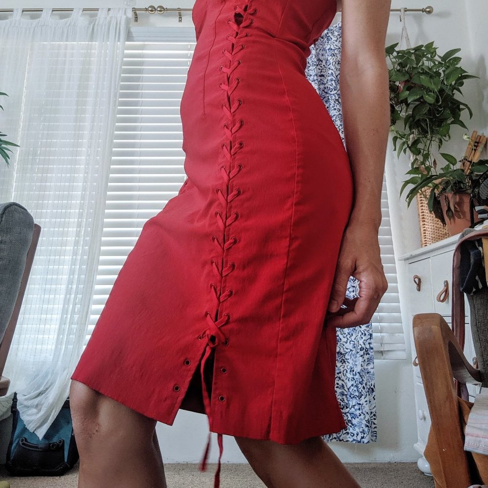 Red Y2K Mini body dress - Express Corset 90's